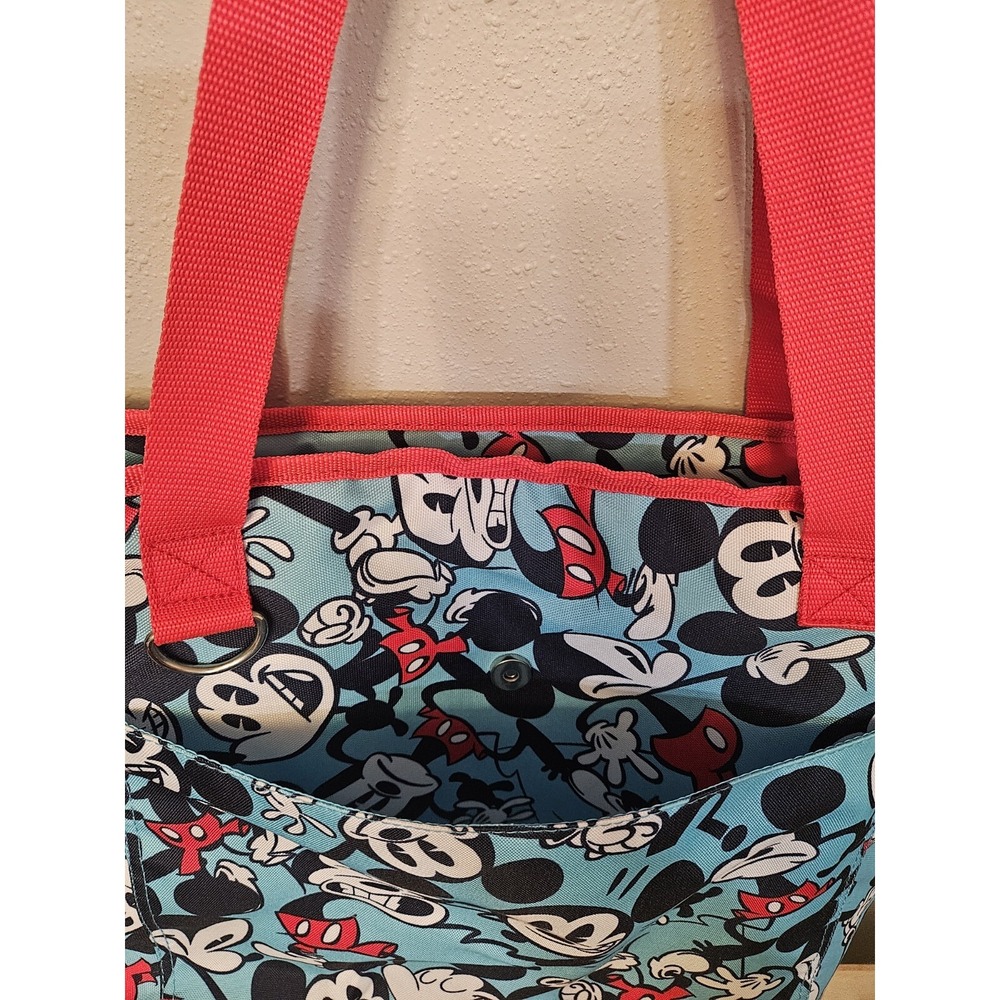 Disney Mickey Mouse Insulated Zip Cooler Tote Blue/Red - Picture 5 of 7